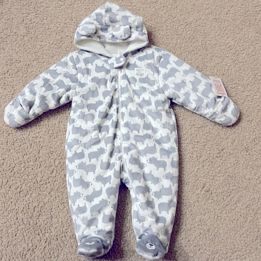 Just One You by Carter’s Baby Winter White Bear Jumpsuit Size 9 Months
